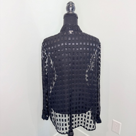 Notations Sheer Black Women’s Button Up (L) - Picture 5 of 6